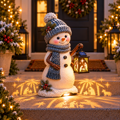 🎄⛄ Christmas Snowman Nativity Projection Light | Solar Outdoor Holiday Decor