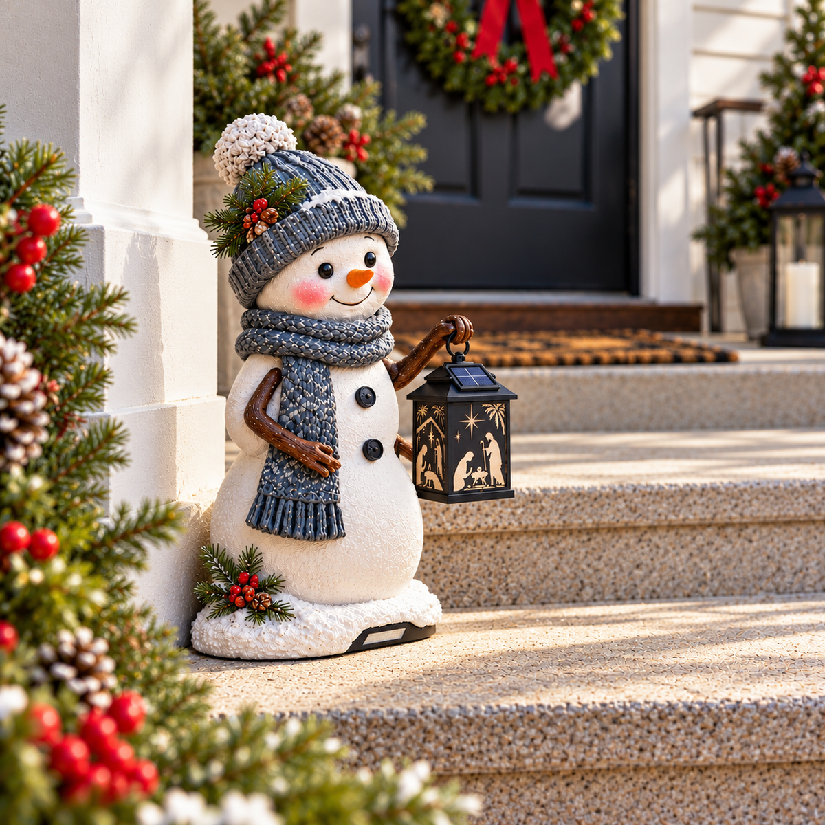 🎄⛄ Christmas Snowman Nativity Projection Light | Solar Outdoor Holiday Decor