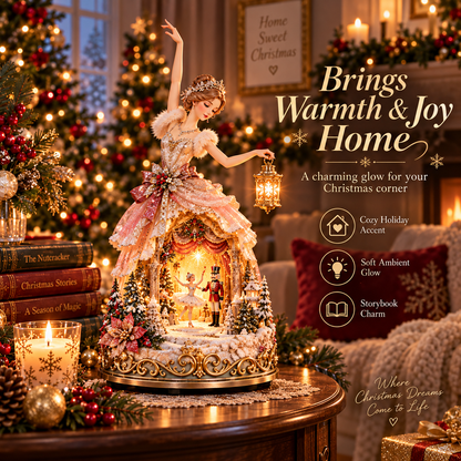 🩰✨ Winter Ballerina Story Lamp – A Glowing Christmas World Beneath Her Dress