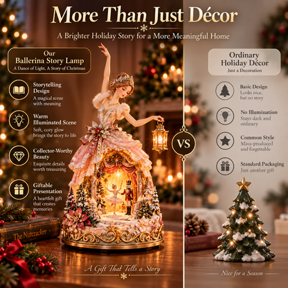 🩰✨ Winter Ballerina Story Lamp – A Glowing Christmas World Beneath Her Dress