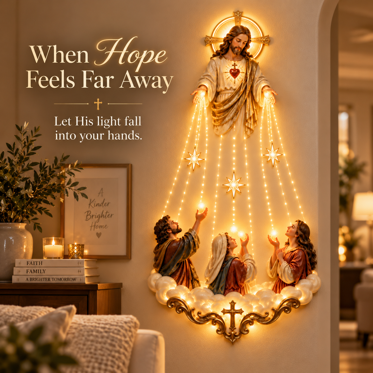 ✝️🕯️ Sacred Heart Glow™ | Christian Prayer Wall Light