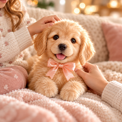 🎄🐶🎁My Little Golden| Ultra-Cute Golden Retriever Puppy Plush Companion**