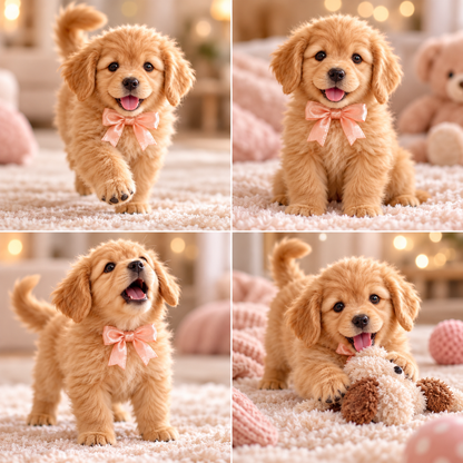 🎄🐶🎁My Little Golden| Ultra-Cute Golden Retriever Puppy Plush Companion**