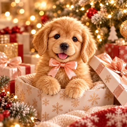 🎄🐶🎁My Little Golden| Ultra-Cute Golden Retriever Puppy Plush Companion**