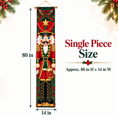 🎄🤴 Lighted Nutcracker Door Banner – Vintage Holiday Porch Decor