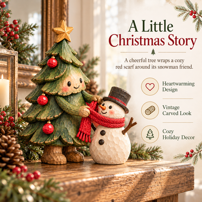 🎄⛄ Christmas Tree & Snowman Friendship Figurine