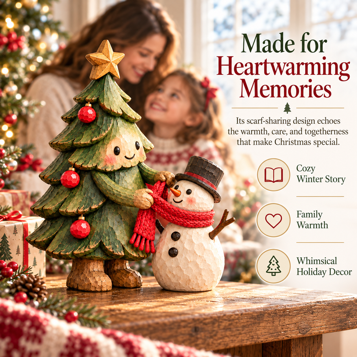 🎄⛄ Christmas Tree & Snowman Friendship Figurine