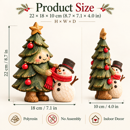 🎄⛄ Christmas Tree & Snowman Friendship Figurine