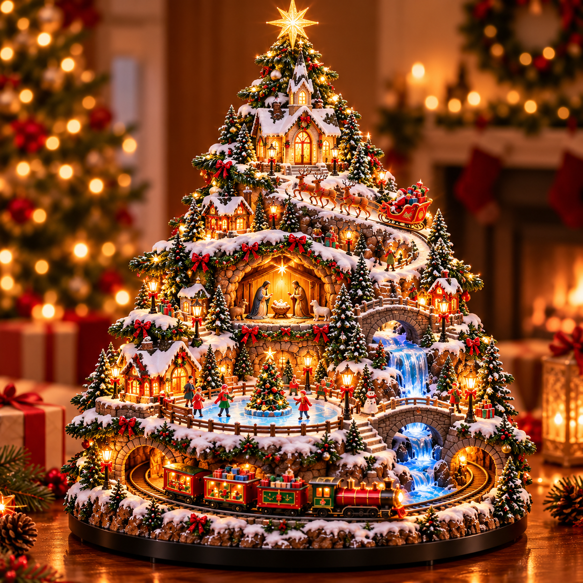 ✨LAST DAY 49% 🎄Enchanted Nativity Christmas Village Tree