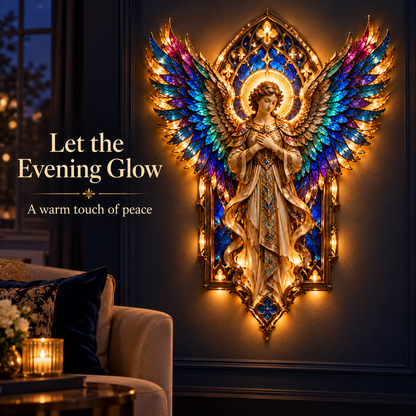 🙏✨ Rainbow-Winged Praying Angel Wall Light | A Little Heaven at Home