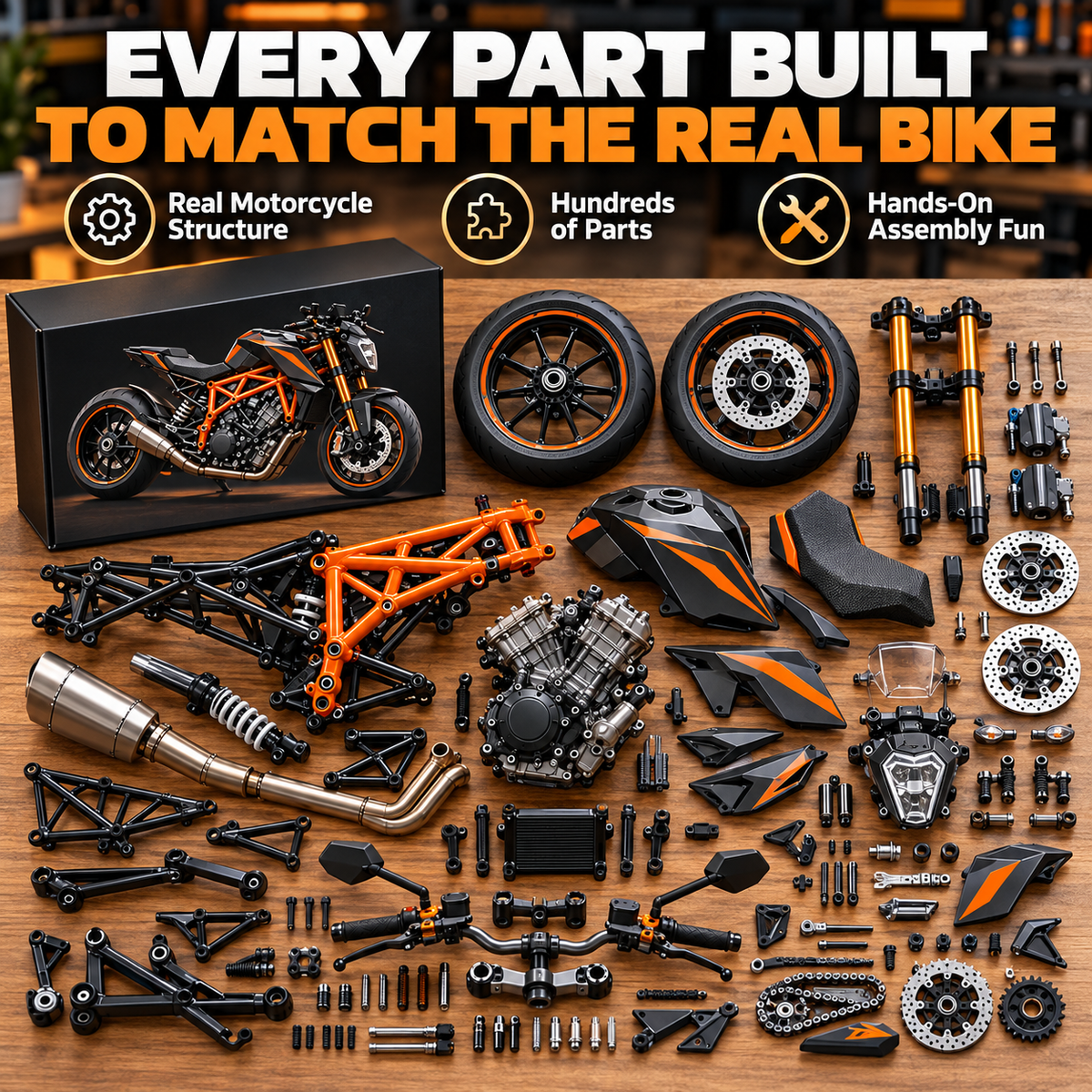 🔥 LAST DAY 49% | 🏍️ Build It. Fuel It. Ride the Mechanics | 1:6 Motorcycle Model Kit