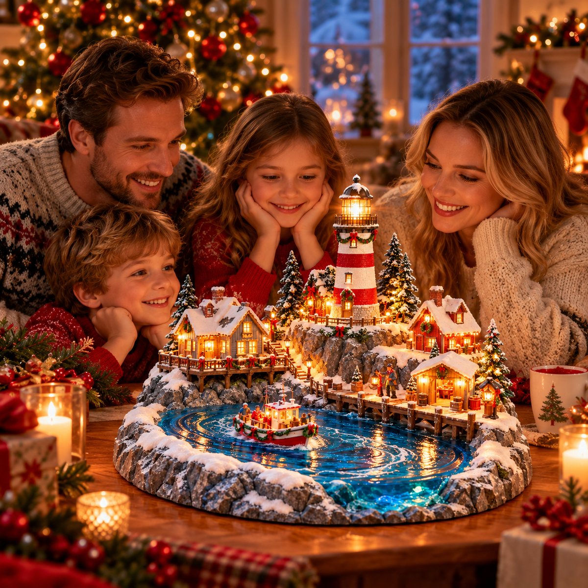 🎄⚓ Harbor Homecoming™ | Lighted Christmas Lighthouse Village