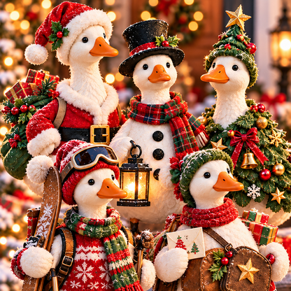 🎄🪿 Christmas Goose Parade™ | Whimsical Holiday Figurine Collection
