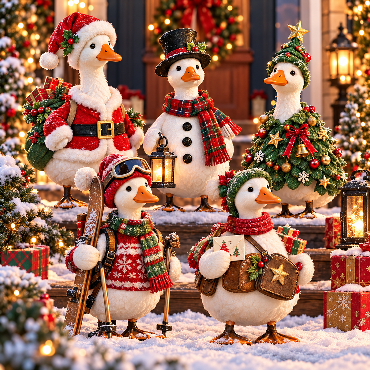 🎄🪿 Christmas Goose Parade™ | Whimsical Holiday Figurine Collection