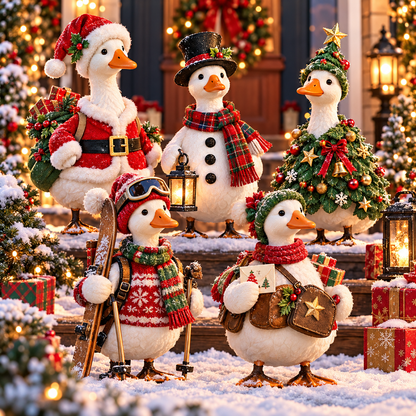 🎄🪿 Christmas Goose Parade™ | Whimsical Holiday Figurine Collection