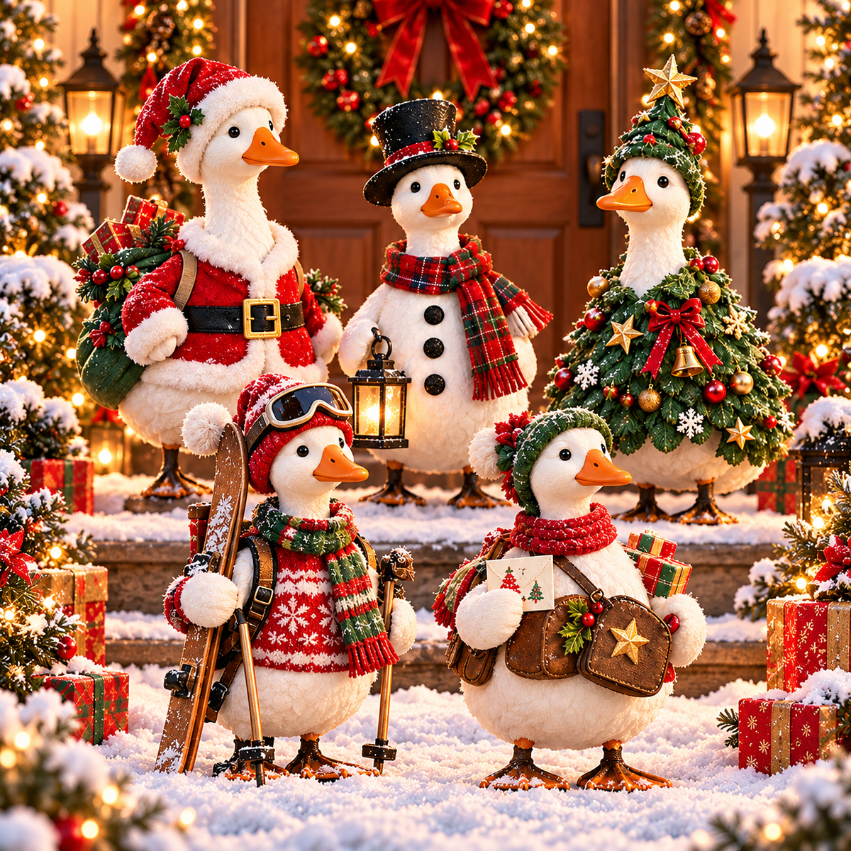 🎄🪿 Christmas Goose Parade™ | Whimsical Holiday Figurine Collection