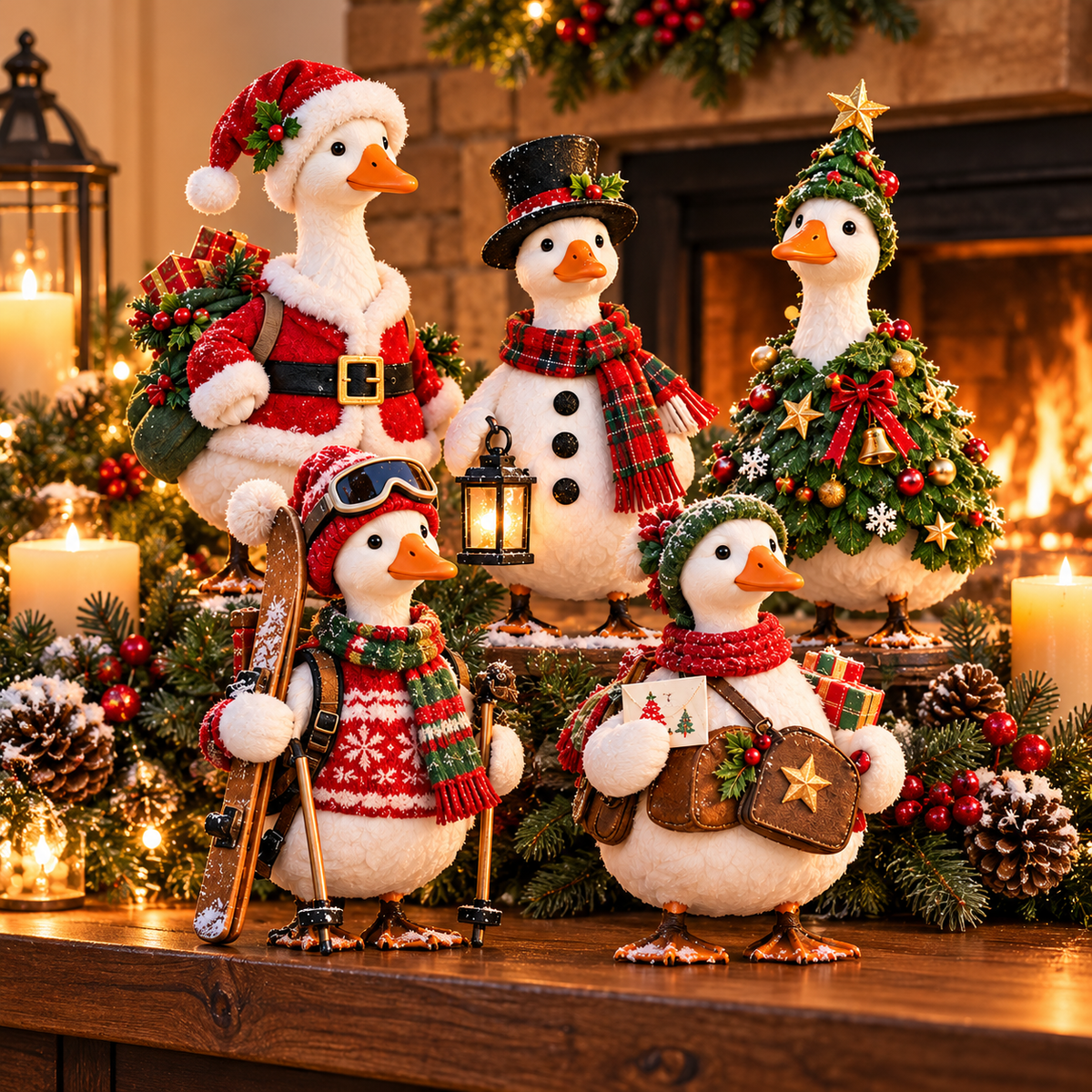 🎄🪿 Christmas Goose Parade™ | Whimsical Holiday Figurine Collection