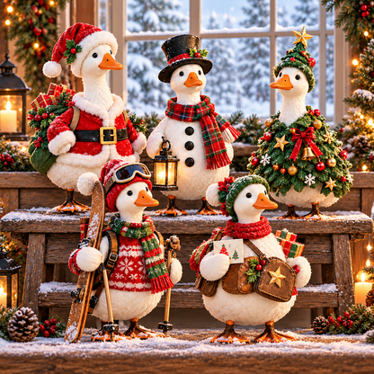 🎄🪿 Christmas Goose Parade™ | Whimsical Holiday Figurine Collection