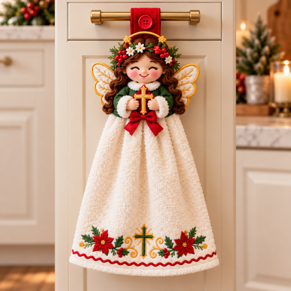 🎄 Christmas Joy – 3D Character Hanging Hand Towels for Kitchen & Bathroom