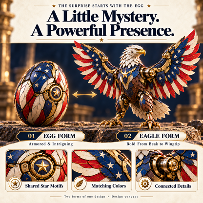 🔥 LAST DAY 49% OFF | 🦅 EagleMorph™ – Stars & Stripes Transforming Mechanical Egg