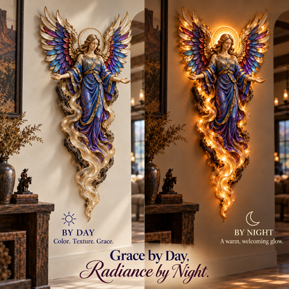 ✝️✨ Heavenly Angel Glow – Illuminated Faith Wall Decor