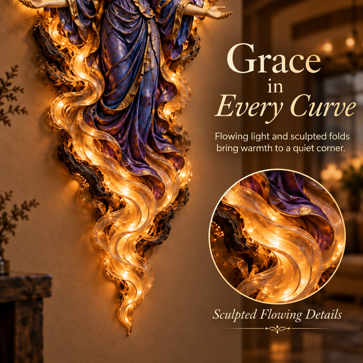 ✝️✨ Heavenly Angel Glow – Illuminated Faith Wall Decor