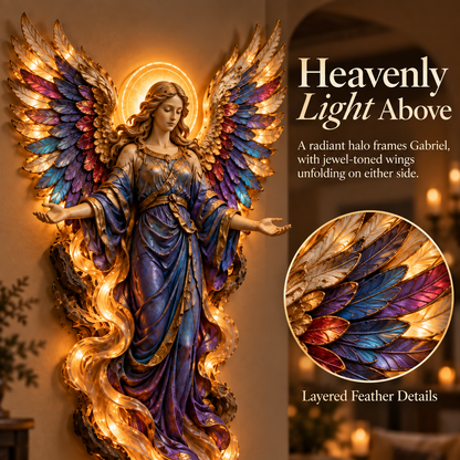 ✝️✨ Heavenly Angel Glow – Illuminated Faith Wall Decor