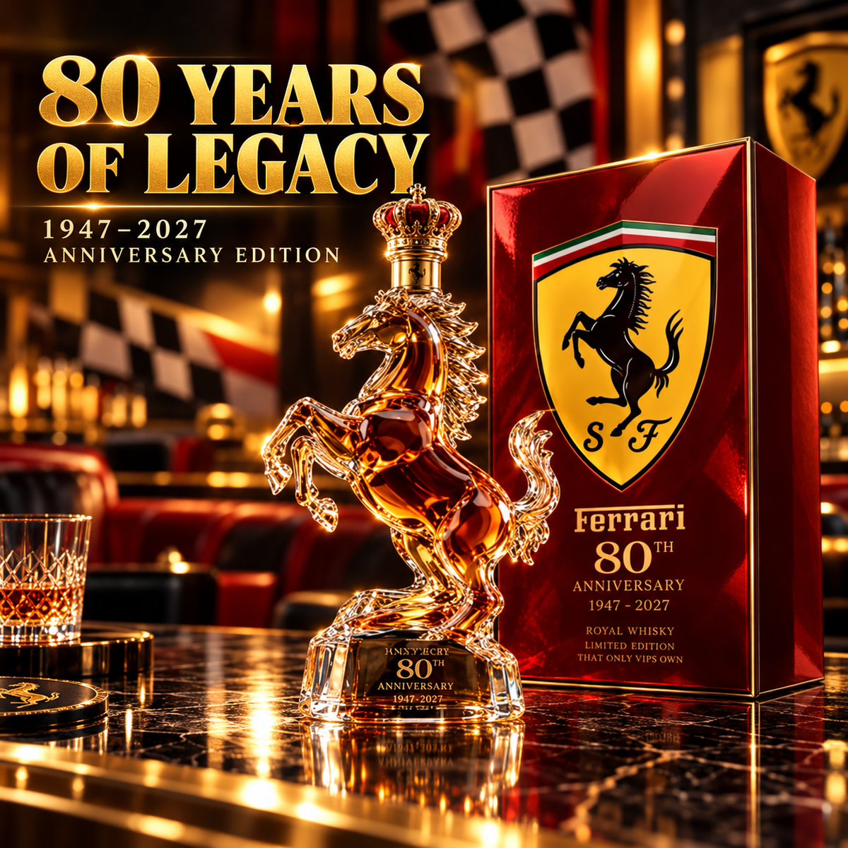 🏎️🥃 Golden Stallion 80™ | 1947–2027 Anniversary Collector Decanter