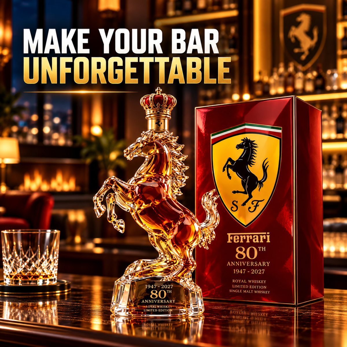 🏎️🥃 Golden Stallion 80™ | 1947–2027 Anniversary Collector Decanter