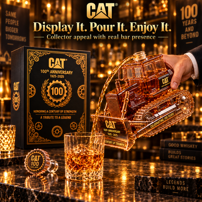 🚜🥃 100th Anniversary Bulldozer Whiskey Decanter – A Century of Power & Legacy