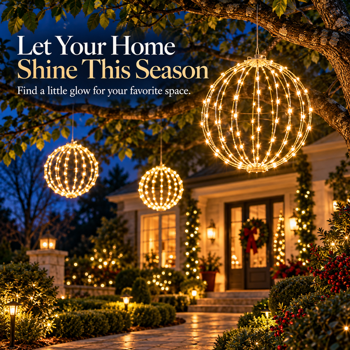 🔥 50% OFF | ✨ Starlit Sphere Glow™ – Hanging LED Holiday Lights