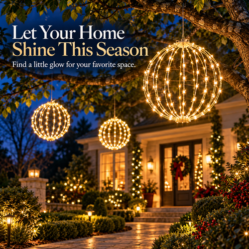 🔥 50% OFF | ✨ Starlit Sphere Glow™ – Hanging LED Holiday Lights