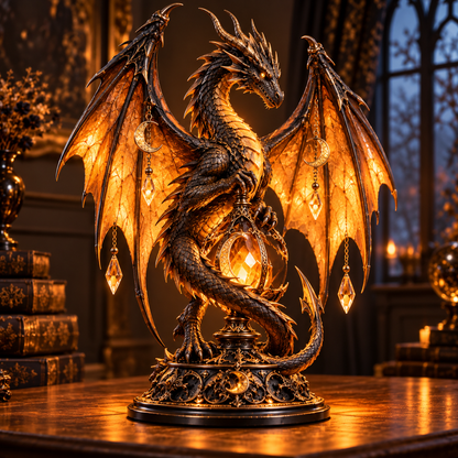 🖤🐦 Midnight Raven Glow™ | Illuminated Gothic Table Lamp