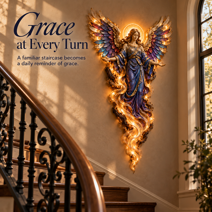 ✝️✨ Heavenly Angel Glow – Illuminated Faith Wall Decor