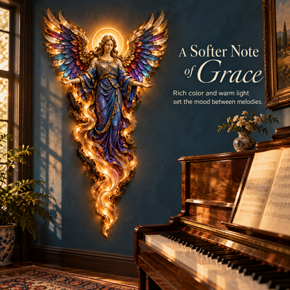 ✝️✨ Heavenly Angel Glow – Illuminated Faith Wall Decor