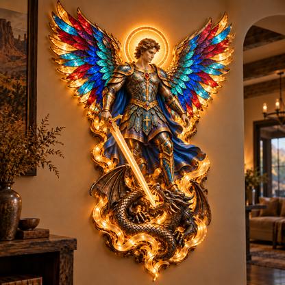 🙏✨ Rainbow-Winged Praying Angel Wall Light | A Little Heaven at Home