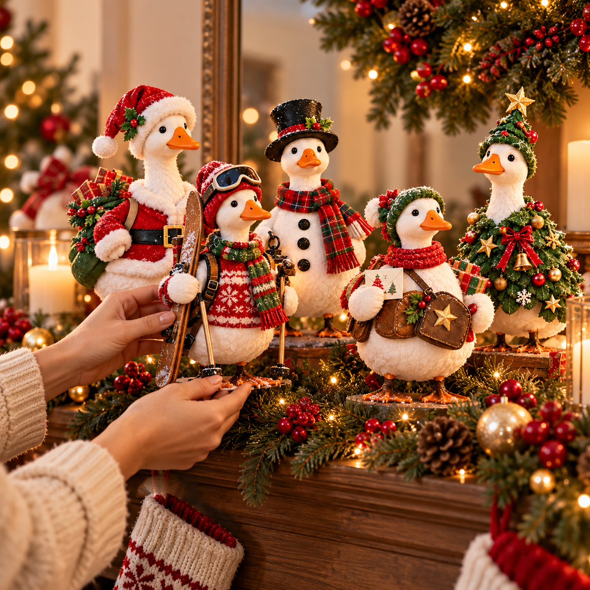🎄🪿 Christmas Goose Parade™ | Whimsical Holiday Figurine Collection