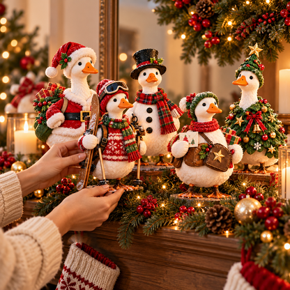 🎄🪿 Christmas Goose Parade™ | Whimsical Holiday Figurine Collection
