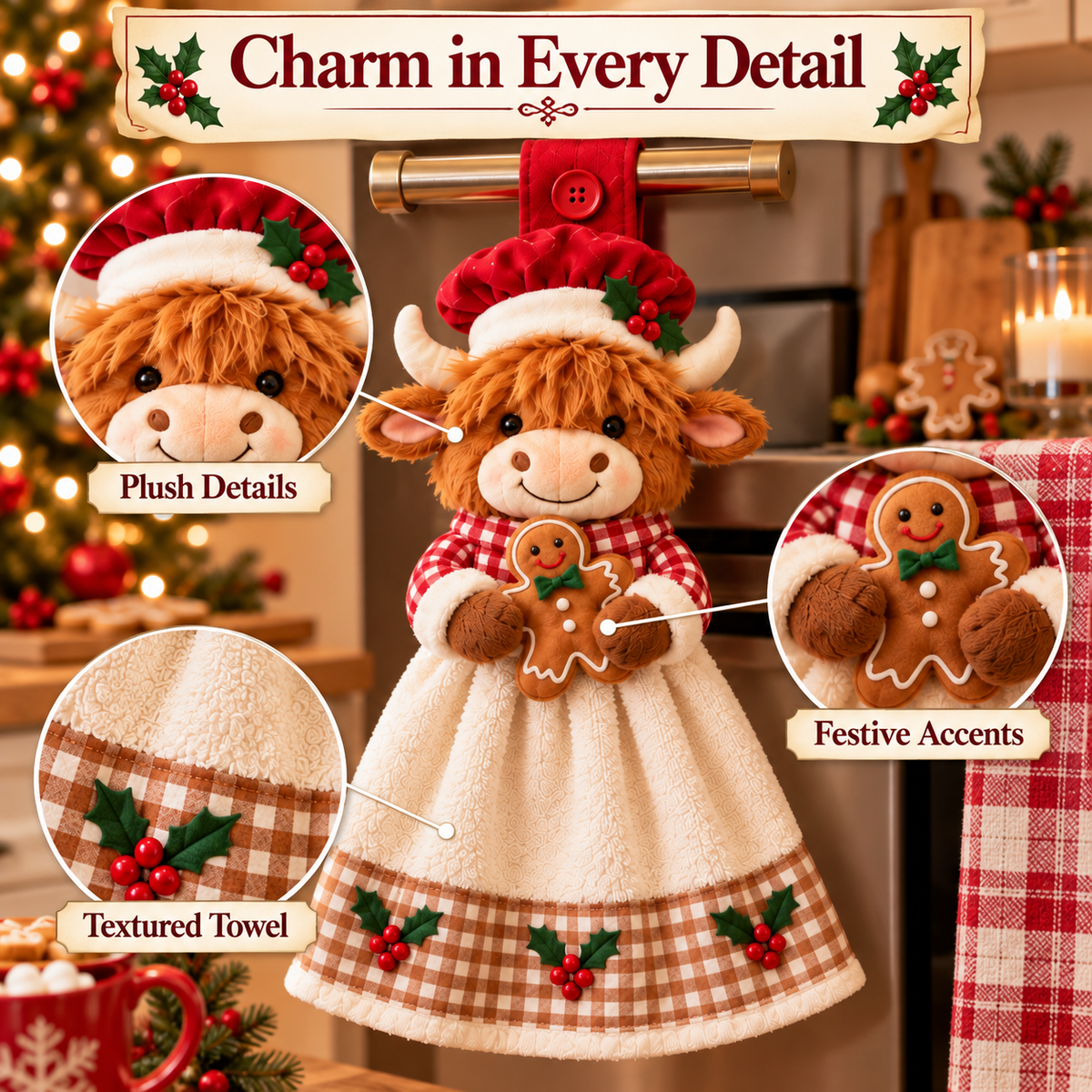 🎄🧻 Merry Kitchen Friends™ | Christmas Hanging Hand Towels – 3 Styles