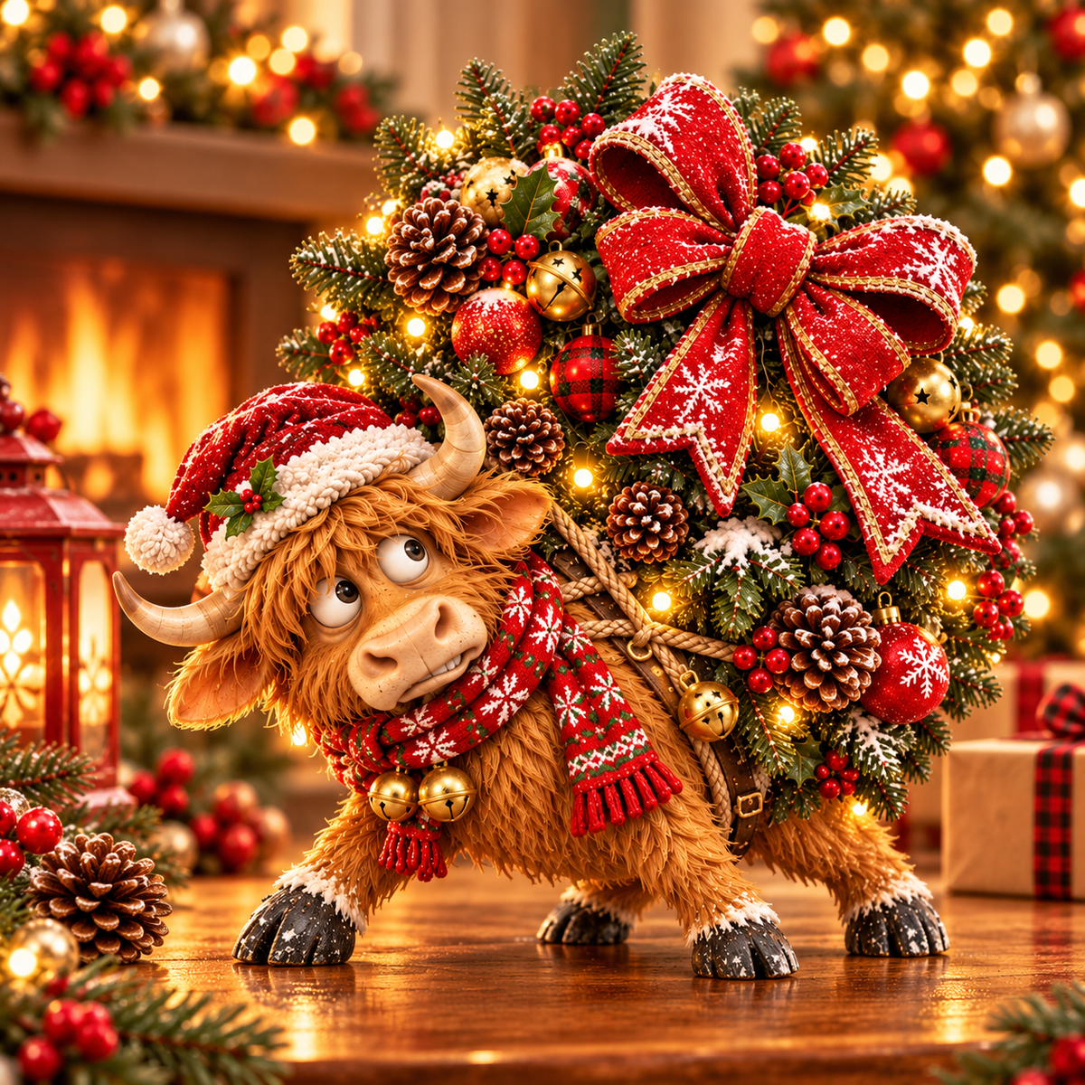🐑Little Woolly's Christmas Mission™ – Whimsical Sheep Carrying Christmas Tree Figurine