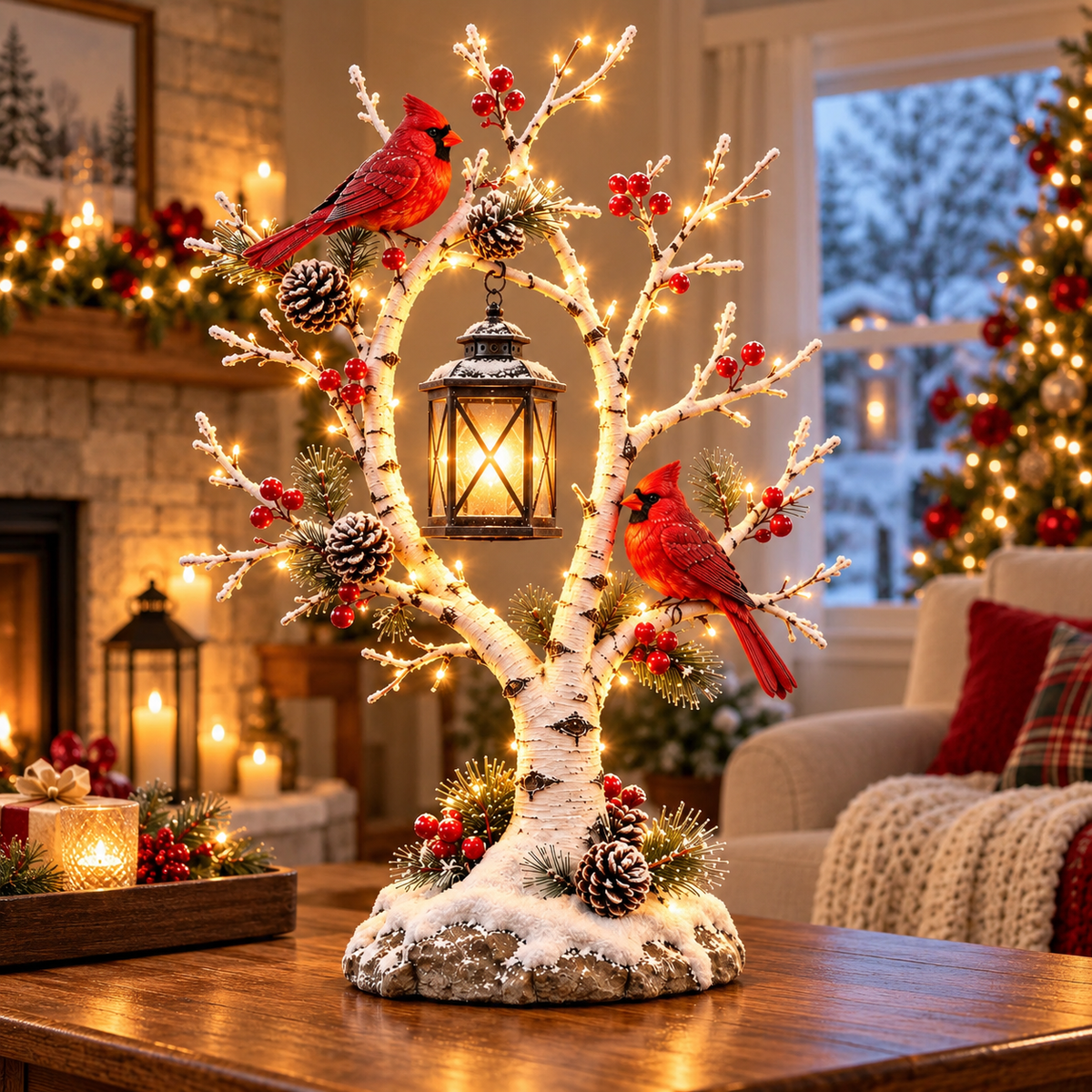 🌙🐦 Cardinal Moonlight Haven™ | Lighted Crescent Moon Decor