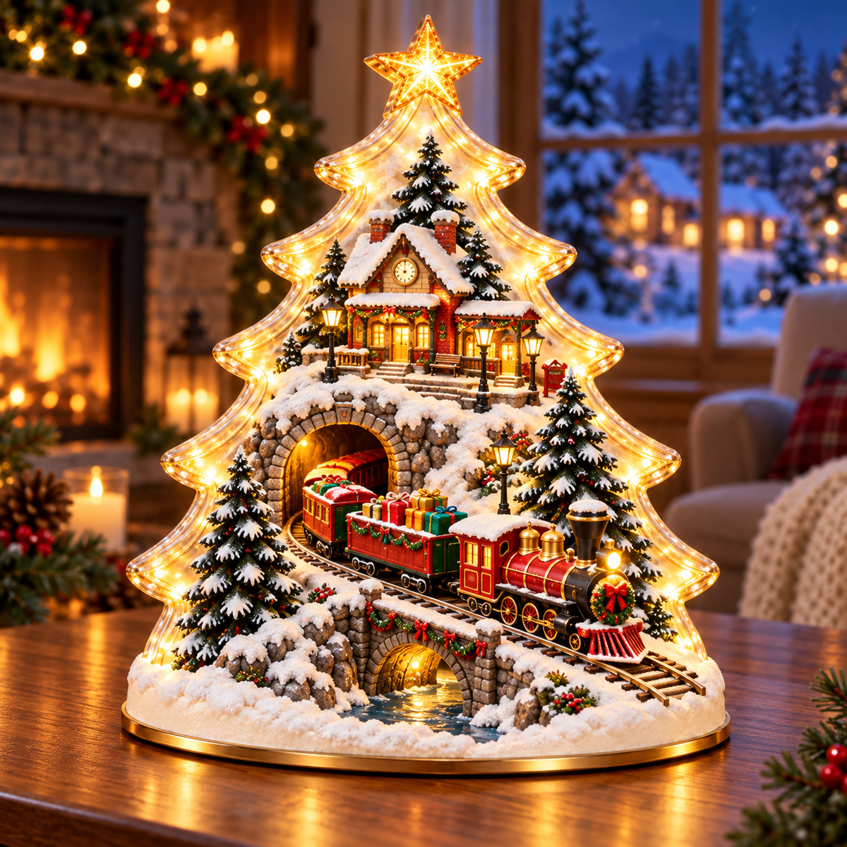 🎄 Christmas Within a Tree ✨ A Glowing Little World of Holiday Magic