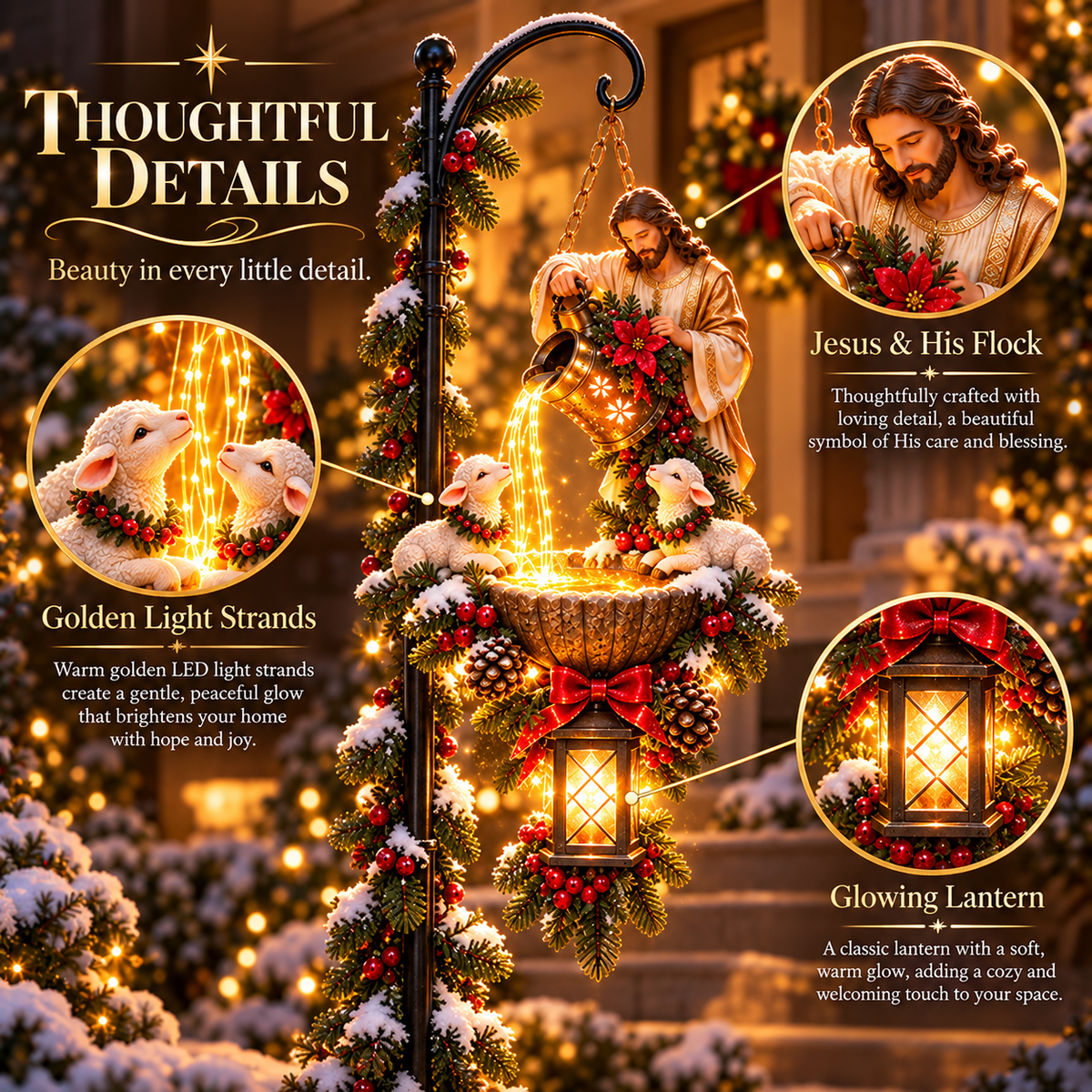🔥Last Day 50% OFF-🌟✝️ Sacred Grace Cascade™ | Illuminated Christian Garden Decor