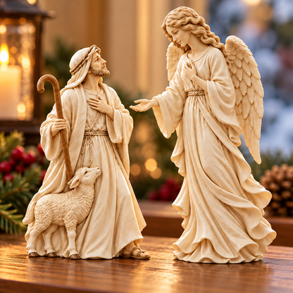 👼 Heaven Speaks to the Shepherd | Christmas Figurine Set