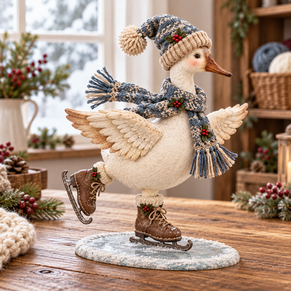 ⛷️🪿 Slope-Side Goose™ | Cozy Vintage Christmas Figurine