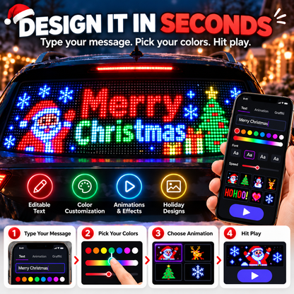 🚗✨ DrivePixel™ | Custom LED Car Message Display
