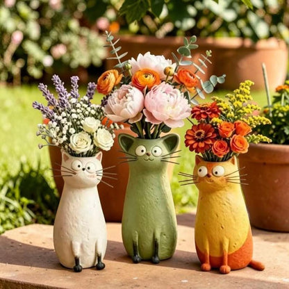 Whimsical Chicken or Cat Flower Vase for Home Decor