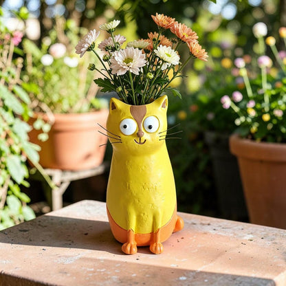 Whimsical Chicken or Cat Flower Vase for Home Decor