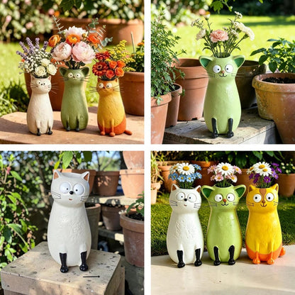 Whimsical Chicken or Cat Flower Vase for Home Decor