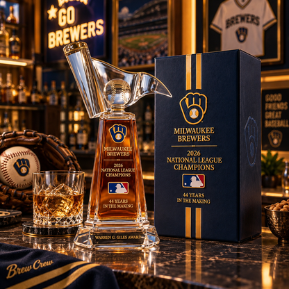 🏆⚾ Milwaukee Brewers 2026 NL Champions Whiskey Trophy Bottle – 44 Years in the Making Collector’s Edition
